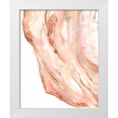 Rose Quartz II White Modern Wood Framed Art Print by Vess, June Erica