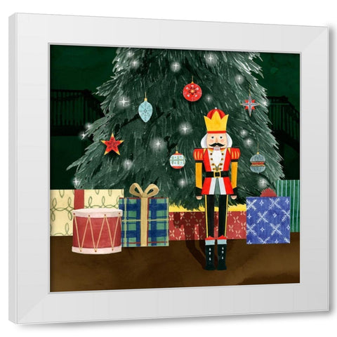 Christmas Nutcracker I White Modern Wood Framed Art Print by Popp, Grace