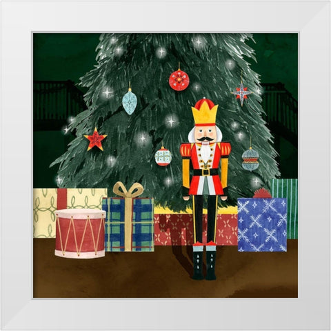 Christmas Nutcracker I White Modern Wood Framed Art Print by Popp, Grace