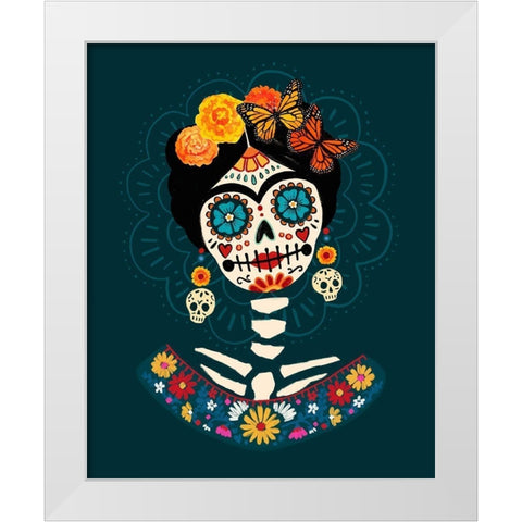 Bright Day of the Dead II White Modern Wood Framed Art Print by Barnes, Victoria