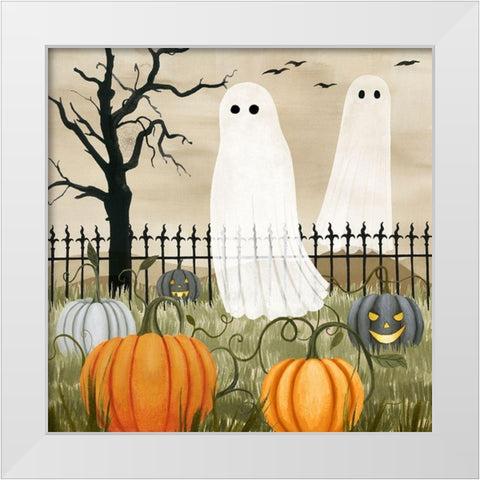Haunted Pumpkin Patch I White Modern Wood Framed Art Print by Popp, Grace
