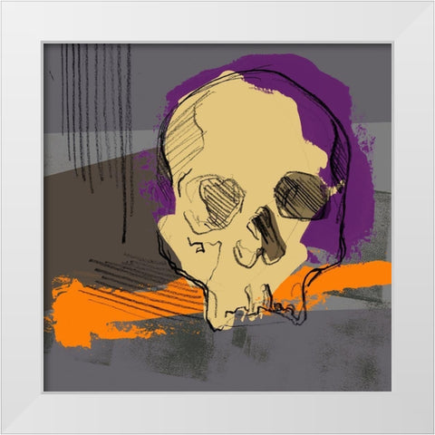 Mod Skull Collage II White Modern Wood Framed Art Print by Parker, Jennifer Paxton