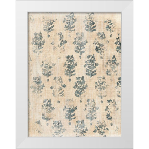 Vintage Blockprint I White Modern Wood Framed Art Print by Vess, June Erica