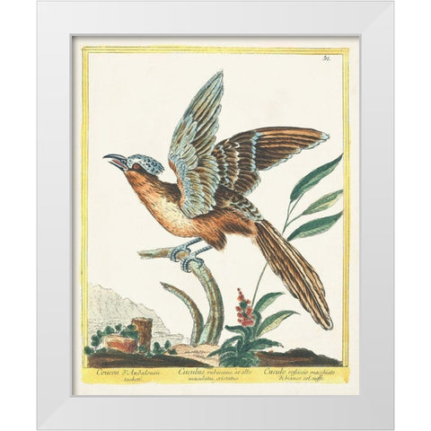 Pastel Birds IV White Modern Wood Framed Art Print by Unknown