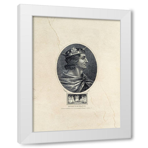 Royal Portraits V White Modern Wood Framed Art Print by Unknown