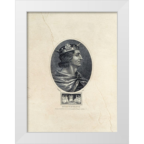 Royal Portraits V White Modern Wood Framed Art Print by Unknown
