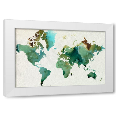 Inky World White Modern Wood Framed Art Print by Popp, Grace