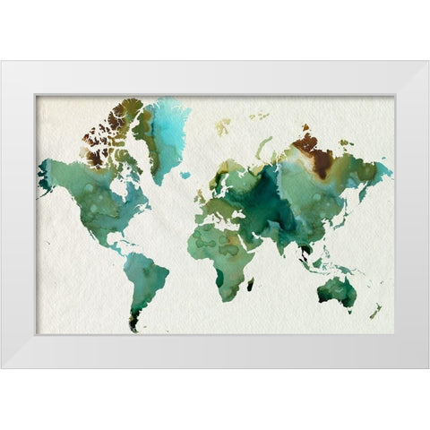 Inky World White Modern Wood Framed Art Print by Popp, Grace