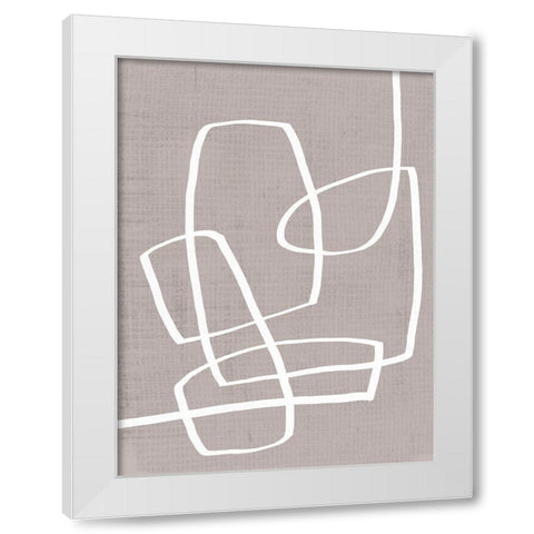 Linen Roundabout II White Modern Wood Framed Art Print by Vess, June Erica