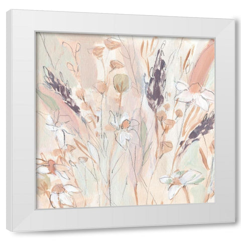 Lavender Flower Field II White Modern Wood Framed Art Print by Warren, Annie