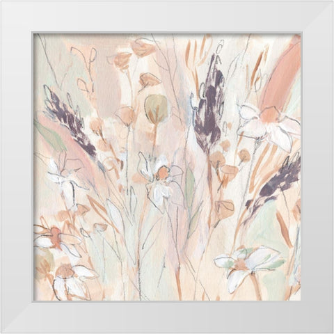 Lavender Flower Field II White Modern Wood Framed Art Print by Warren, Annie