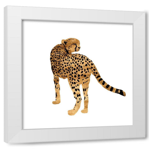 Golden Cheetah II White Modern Wood Framed Art Print by Warren, Annie