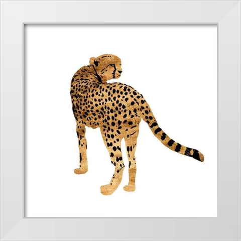 Golden Cheetah II White Modern Wood Framed Art Print by Warren, Annie