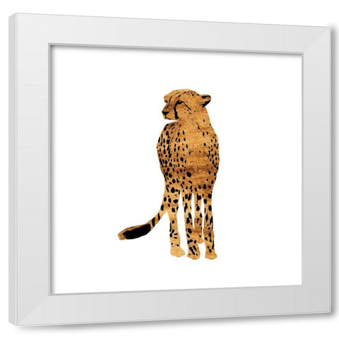 Golden Cheetah III White Modern Wood Framed Art Print by Warren, Annie