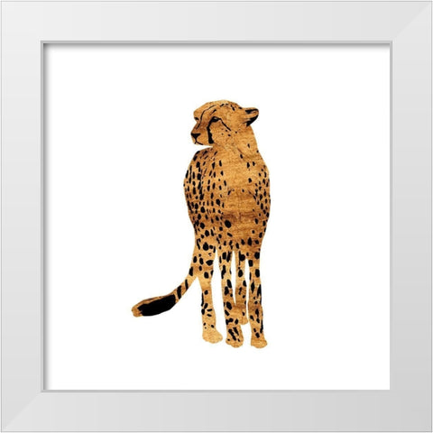 Golden Cheetah III White Modern Wood Framed Art Print by Warren, Annie