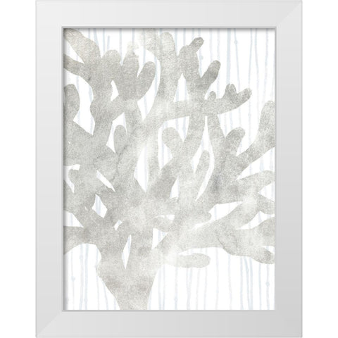 Quiet Coral I White Modern Wood Framed Art Print by Vess, June Erica