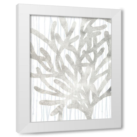 Quiet Coral III White Modern Wood Framed Art Print by Vess, June Erica