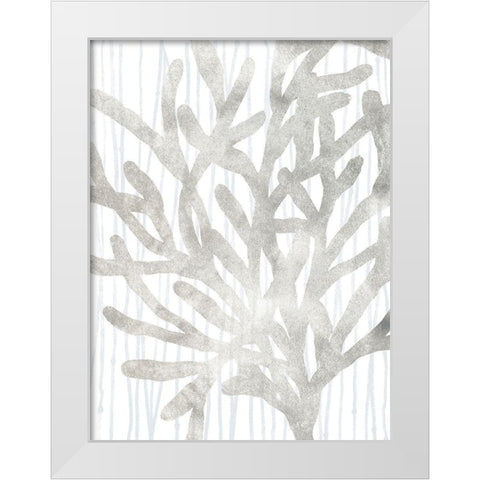 Quiet Coral III White Modern Wood Framed Art Print by Vess, June Erica