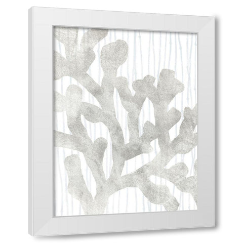 Quiet Coral IV White Modern Wood Framed Art Print by Vess, June Erica