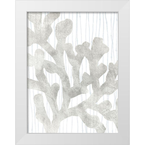 Quiet Coral IV White Modern Wood Framed Art Print by Vess, June Erica