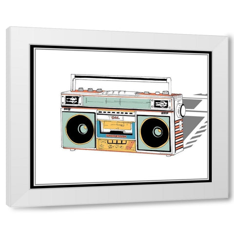 Jamming II White Modern Wood Framed Art Print by Wang, Melissa