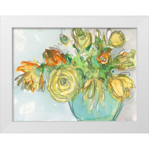 Spring Floral Accent I White Modern Wood Framed Art Print by Dixon, Samuel