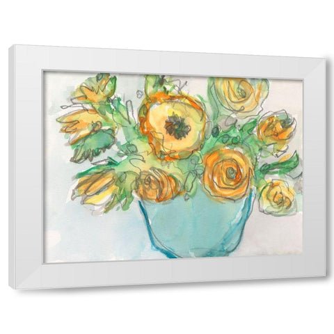 Spring Floral Accent II White Modern Wood Framed Art Print by Dixon, Samuel