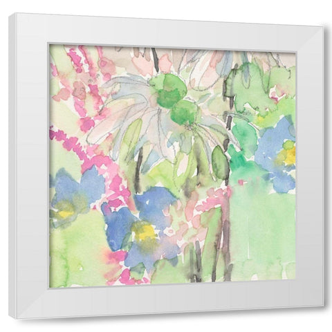 Watercolor Floral Accent I White Modern Wood Framed Art Print by Dixon, Samuel