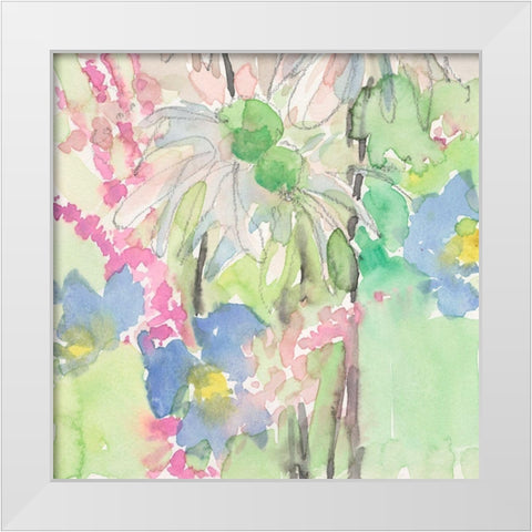 Watercolor Floral Accent I White Modern Wood Framed Art Print by Dixon, Samuel