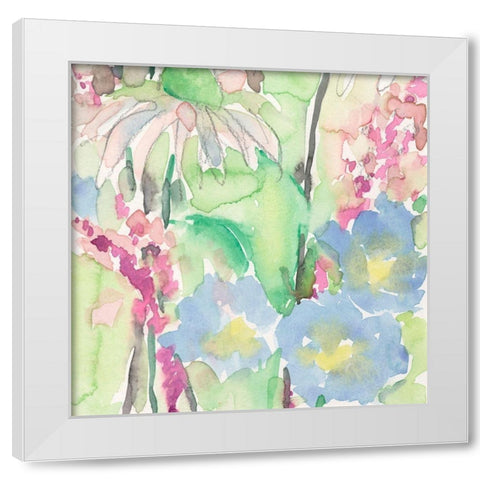 Watercolor Floral Accent II White Modern Wood Framed Art Print by Dixon, Samuel