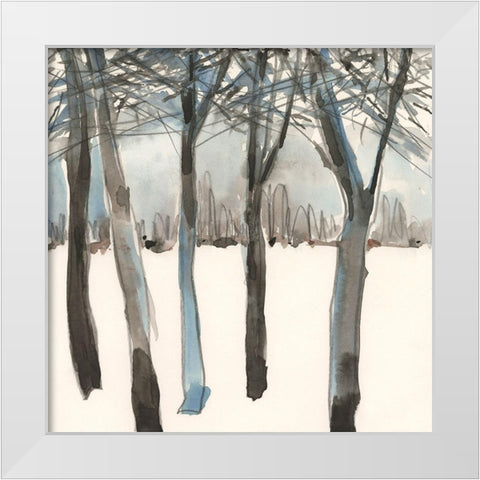 Winter Treeline I White Modern Wood Framed Art Print by Dixon, Samuel