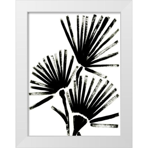 Fan Brush I White Modern Wood Framed Art Print by Vess, June Erica