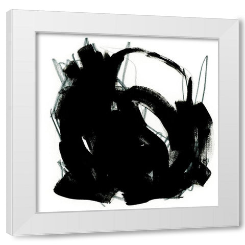 Onyx Trace I White Modern Wood Framed Art Print by Vess, June Erica