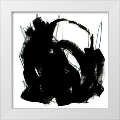 Onyx Trace I White Modern Wood Framed Art Print by Vess, June Erica