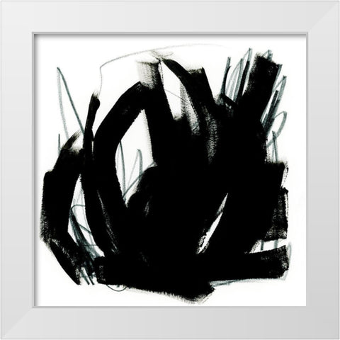 Onyx Trace II White Modern Wood Framed Art Print by Vess, June Erica