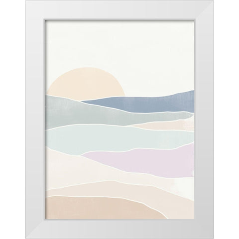 Wave Tableau I White Modern Wood Framed Art Print by Vess, June Erica