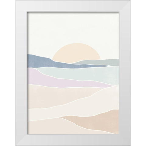 Wave Tableau II White Modern Wood Framed Art Print by Vess, June Erica