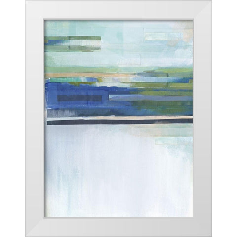 Blue Lapis Waterfall I White Modern Wood Framed Art Print by Evans, Brittany