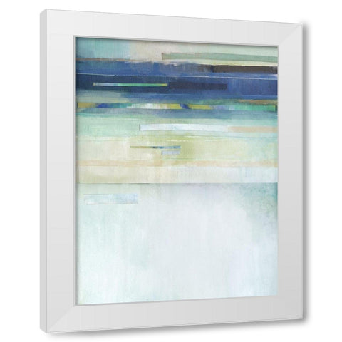 Blue Lapis Waterfall II White Modern Wood Framed Art Print by Evans, Brittany