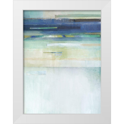 Blue Lapis Waterfall II White Modern Wood Framed Art Print by Evans, Brittany
