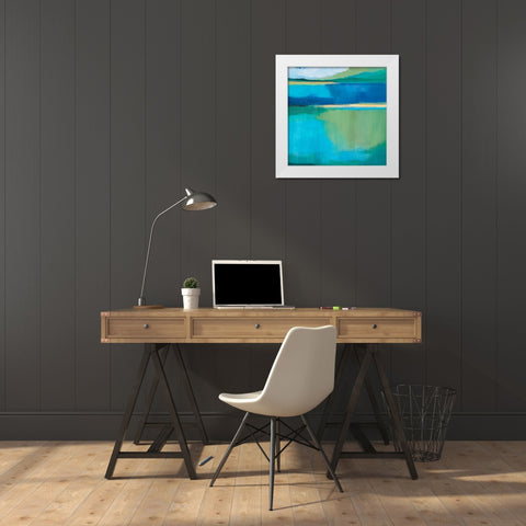Lagoon I White Modern Wood Framed Art Print by Evans, Brittany