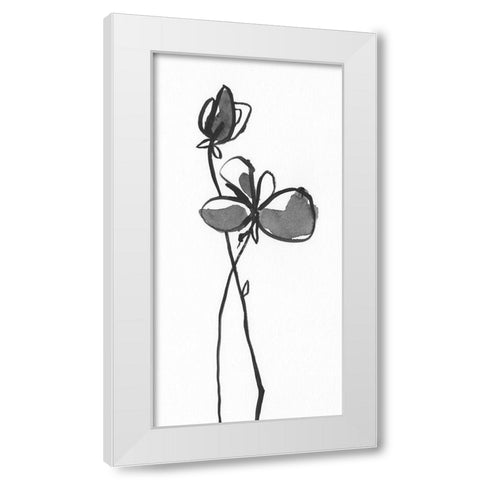 Uncomplicated Stems I White Modern Wood Framed Art Print by Moore, Regina