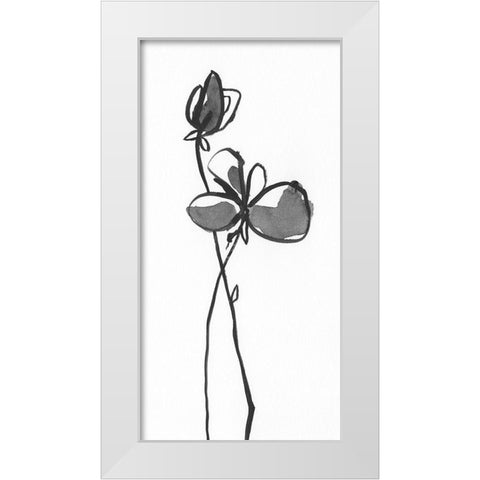 Uncomplicated Stems I White Modern Wood Framed Art Print by Moore, Regina