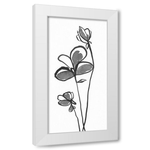 Uncomplicated Stems II White Modern Wood Framed Art Print by Moore, Regina