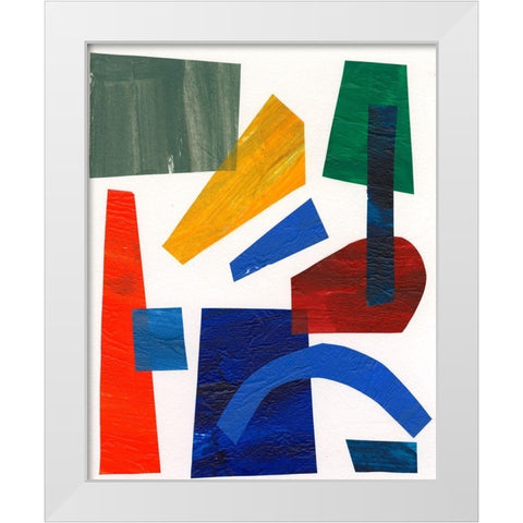 Colorful Shapes I White Modern Wood Framed Art Print by Moore, Regina