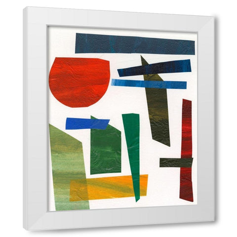 Colorful Shapes II White Modern Wood Framed Art Print by Moore, Regina