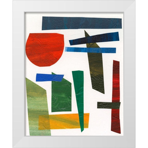 Colorful Shapes II White Modern Wood Framed Art Print by Moore, Regina