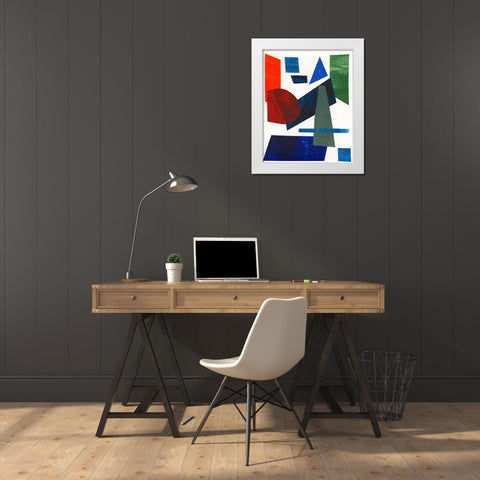 Colorful Shapes III White Modern Wood Framed Art Print by Moore, Regina