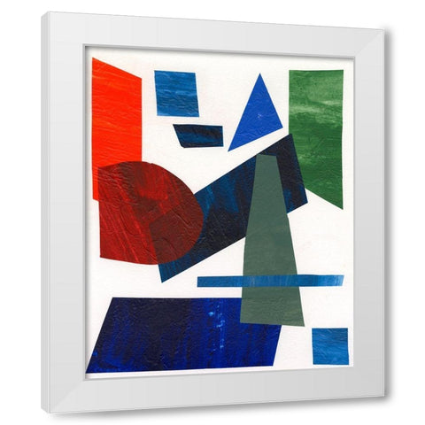 Colorful Shapes III White Modern Wood Framed Art Print by Moore, Regina