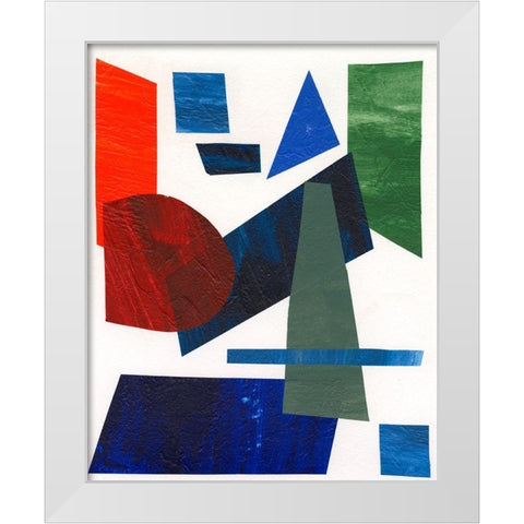 Colorful Shapes III White Modern Wood Framed Art Print by Moore, Regina
